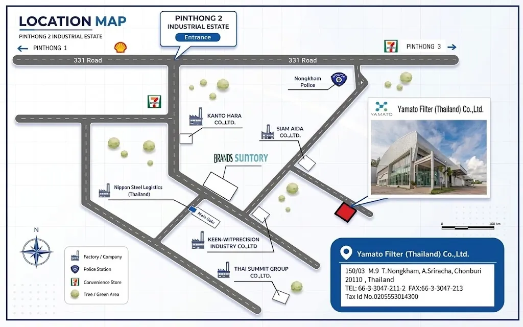 สำนักงานใหญ่ บริษัท ยามาโตะ ฟิลเตอร์ (ไทยแลนด์) จำกัด